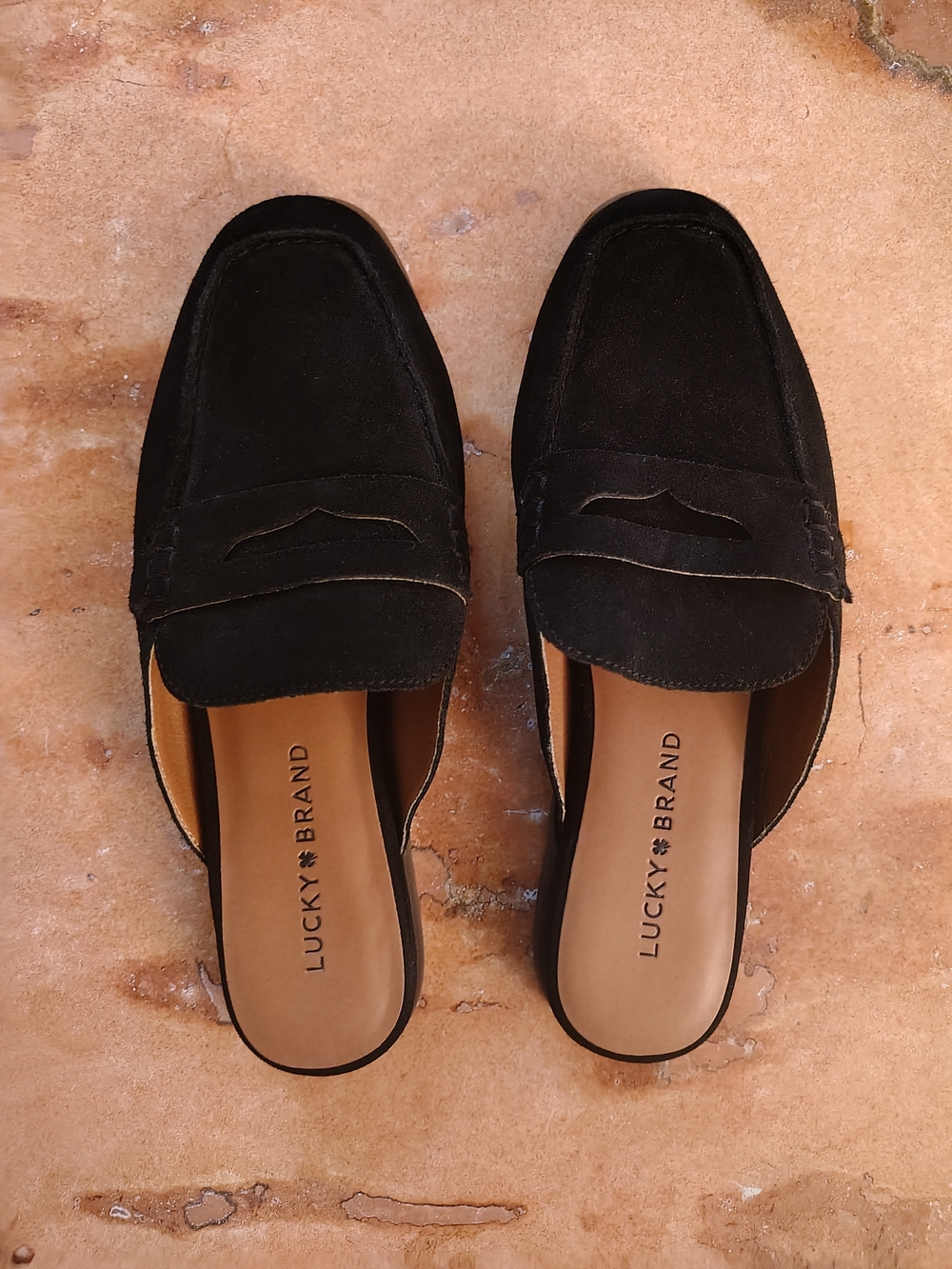 Lucky Brand Women's Black Suede Slip-On Mules Size 7M